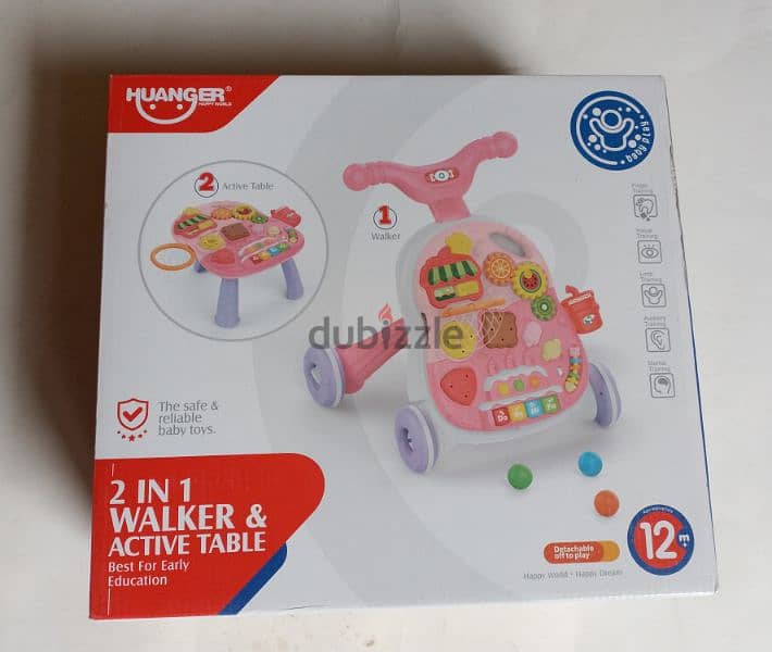 2 in 1 walker and activity table 0