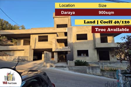 Daraya 900m2 | Land | Built up 350m2 | Troc Available | Residential|AC