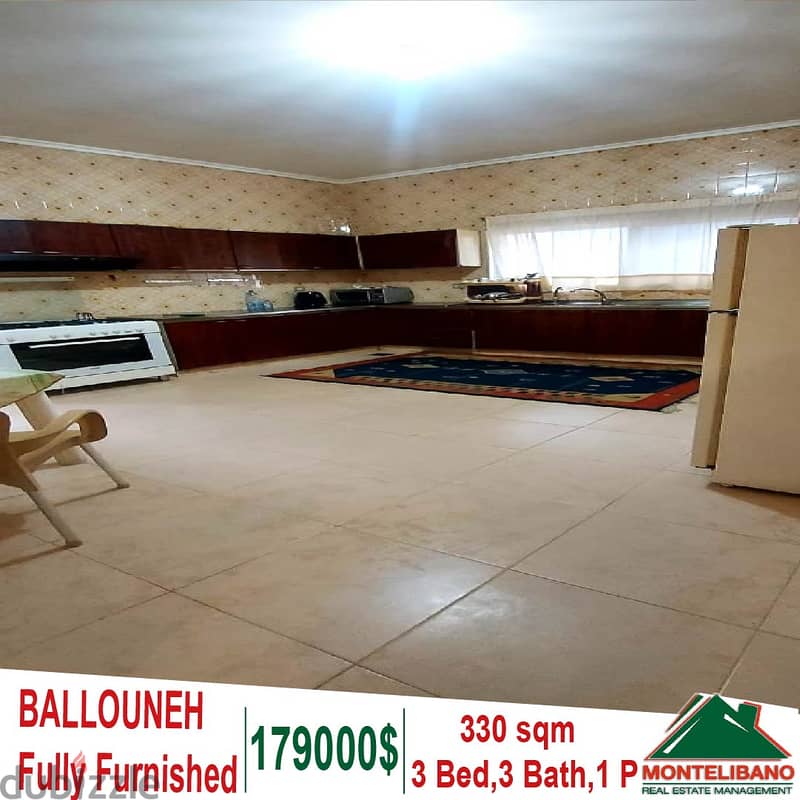 330 sqm Fully Furnished Apartment for sale in Ballouneh !!! 0