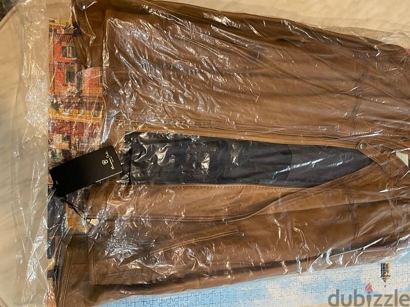 Massimo dutti brown leather jacket XXL ( new ) 2