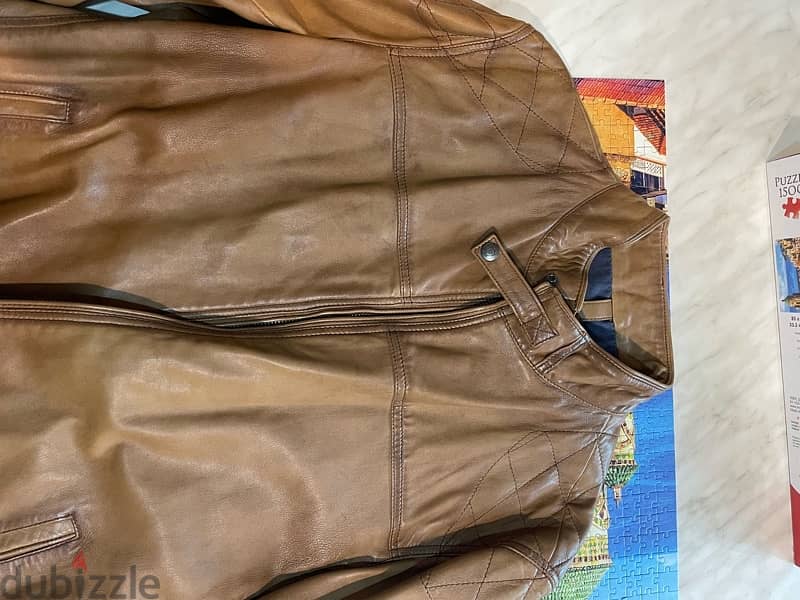 Massimo dutti brown leather jacket XXL ( new ) 5