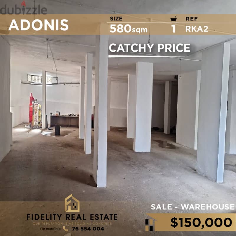 Warehouse for sale in Adonis RKA2 مستودع  للبيع بأدونيس 0