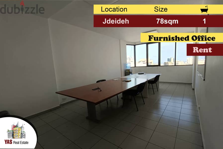 Jdeideh 78m2 | Furnished Office | Rent | Perfect Investment | AA/RR 0