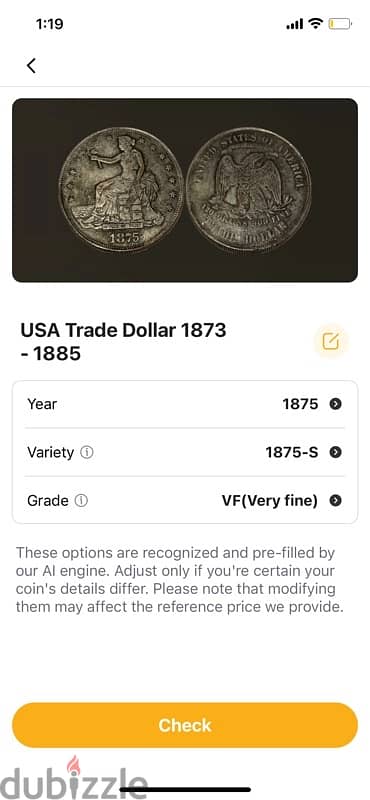 USA trade dollar 1975 2