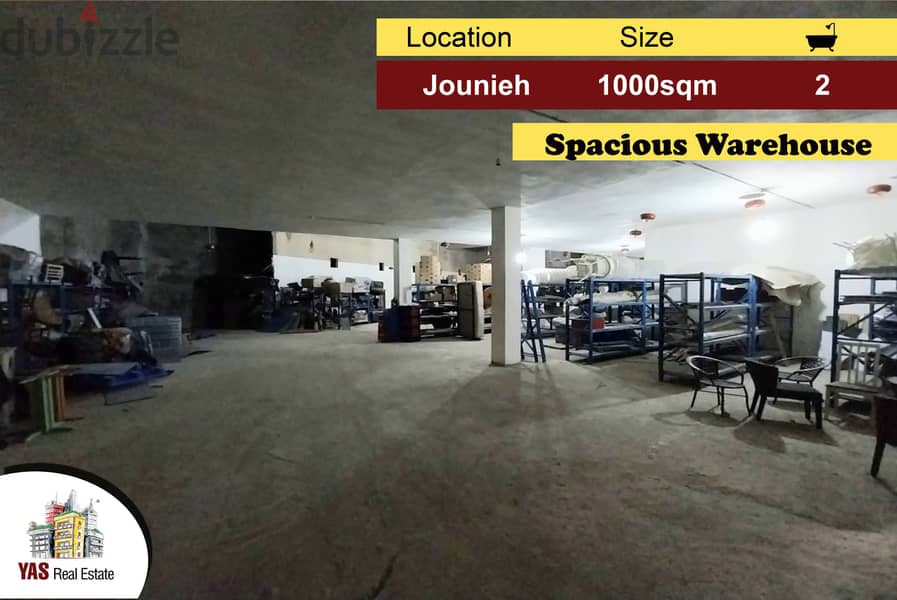 Jounieh 1000m2 |Spacious Warehouse |Self Investment |Prime Location|IV 0