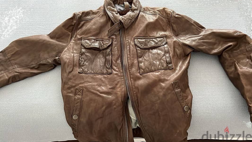 MASSIMO DUTTI Genuine Leather Jacket - NEW 7