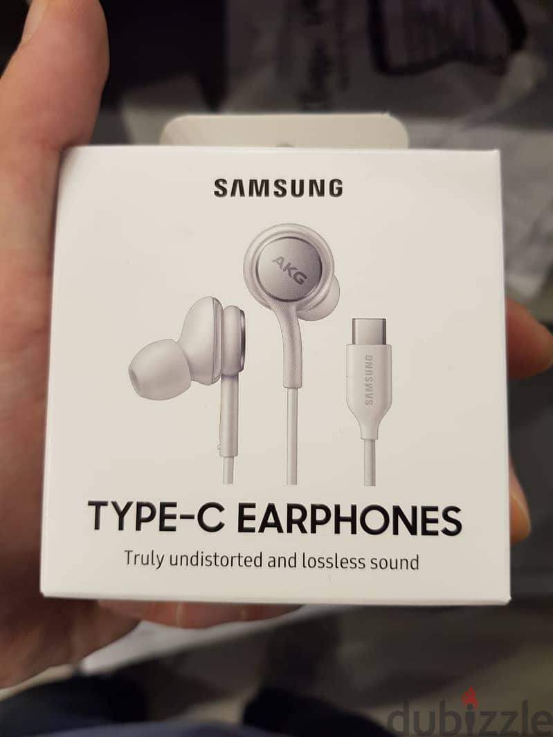 Samsung type-c earphone akg white original & new offer 0