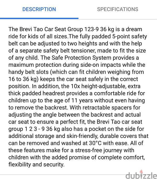 Brevi tao car seat 2