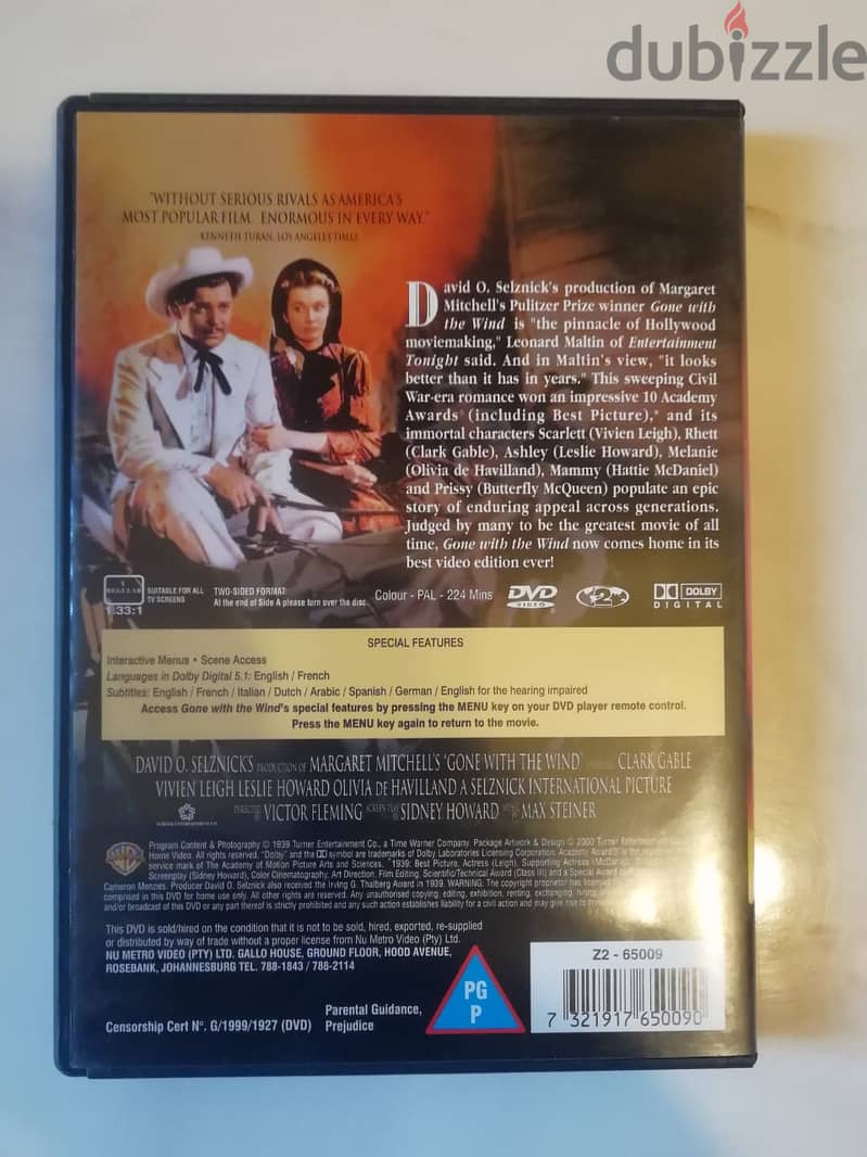 Gone with the wind DVD movie 1