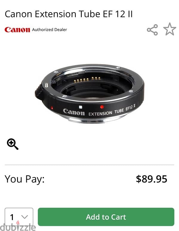 Canon EF12 II extension tube. 2