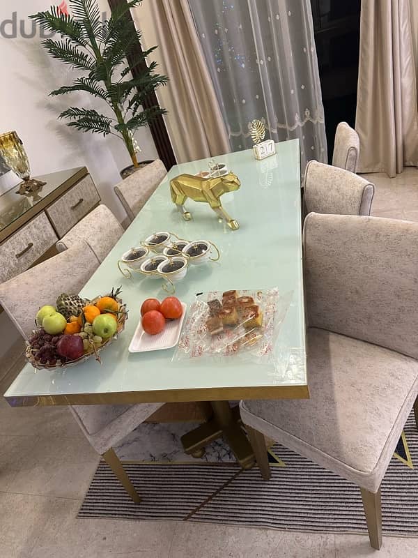 dinner table glass and stainless gold ma4 6 chairs ma3 dorswar 2