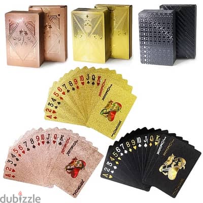 54PCS/SET WATERPROOF LUXURY GOLD CARD GAME & MAGIC PLAYING CARD