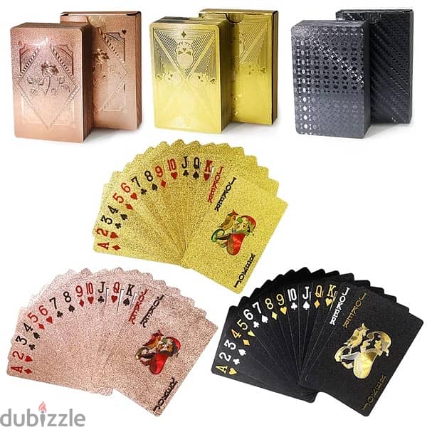 54PCS/SET WATERPROOF LUXURY GOLD CARD GAME & MAGIC PLAYING CARD 0