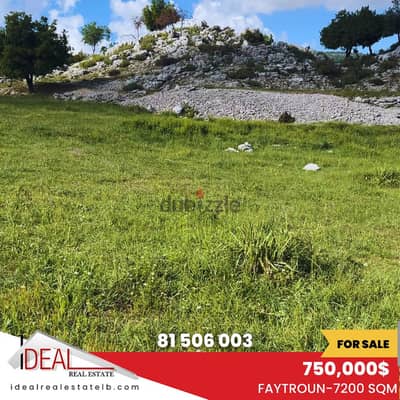 Land for sale in Faytroun عقار للبيع في فيترون