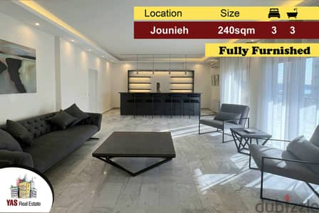 Jounieh 240m2 | Calm Street | Renovated | Furnished | Luxury | IV/AC |