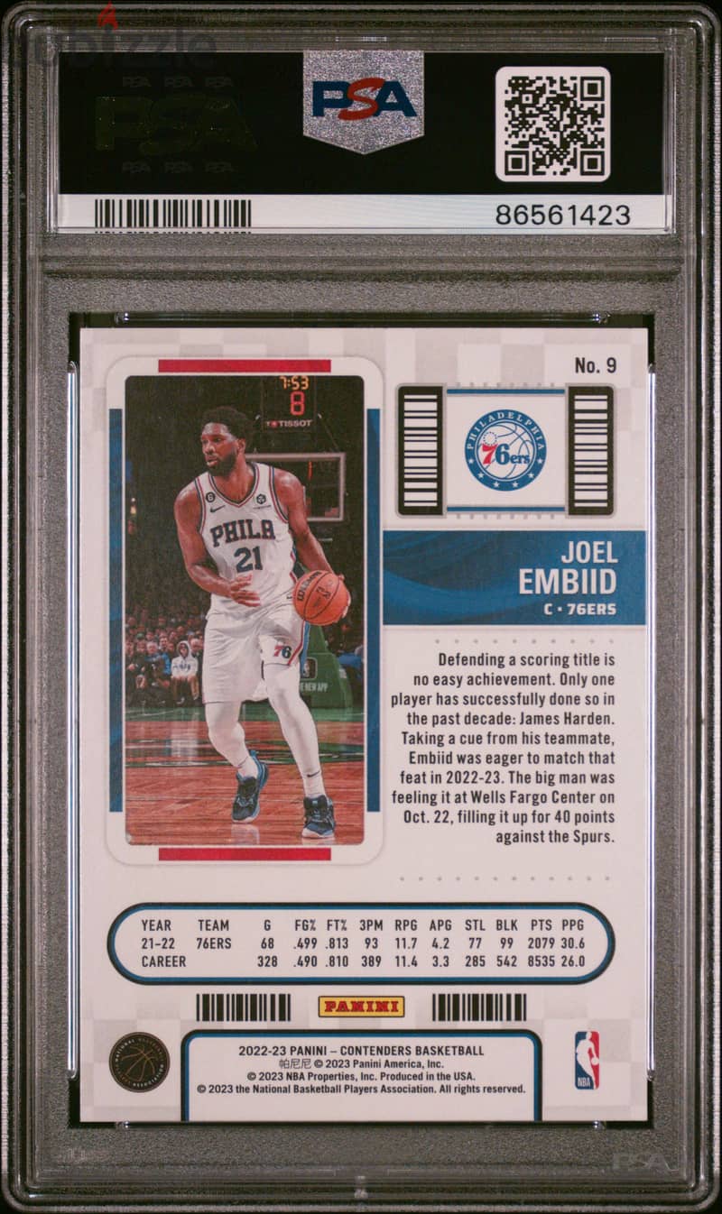 2022 PANINI CONTENDERS | NBA Trading Card |#9 JOEL EMBIID 1