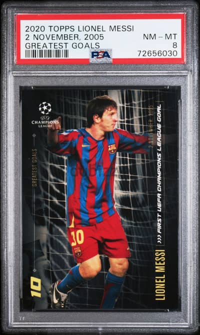 2020 TOPPS LIONEL MESSI GREATEST GOALS | PSA Graded 8 ! |