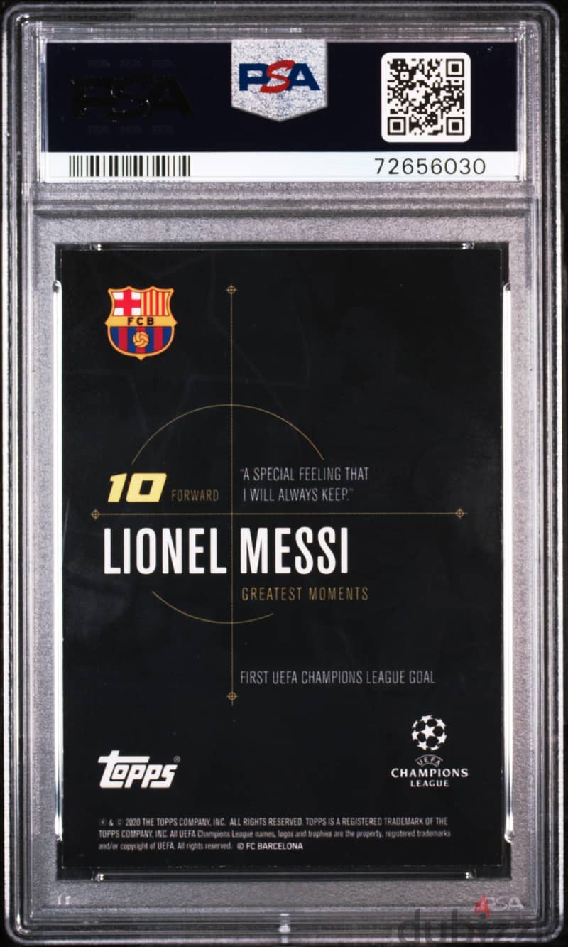 2020 TOPPS LIONEL MESSI GREATEST GOALS | PSA Graded 8 ! | 1