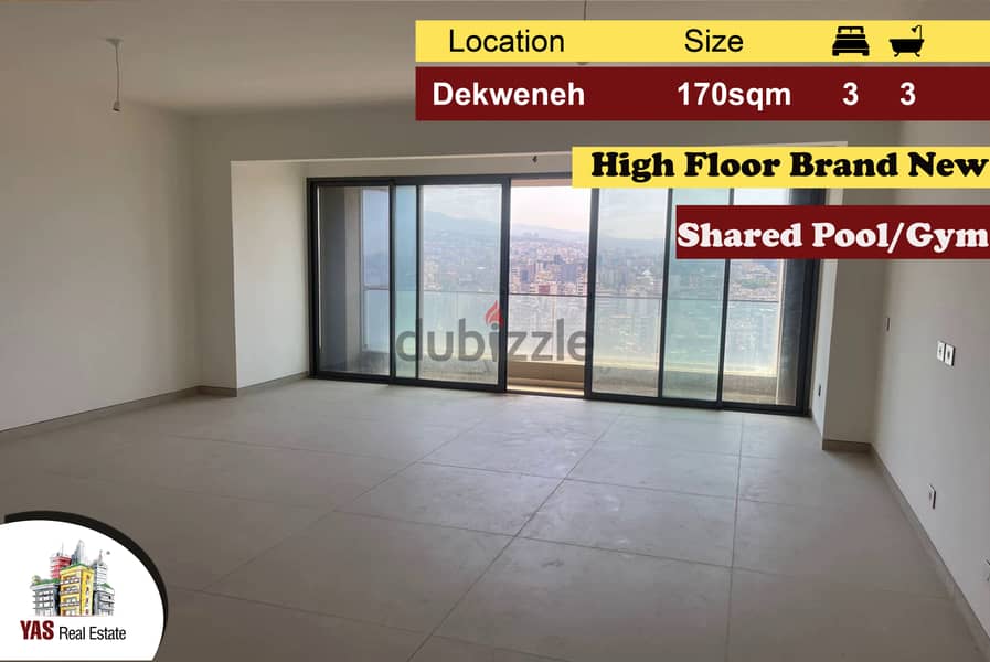 Dekweneh 170m2 | Active Tower | High Floor | Brand New | PA | 0