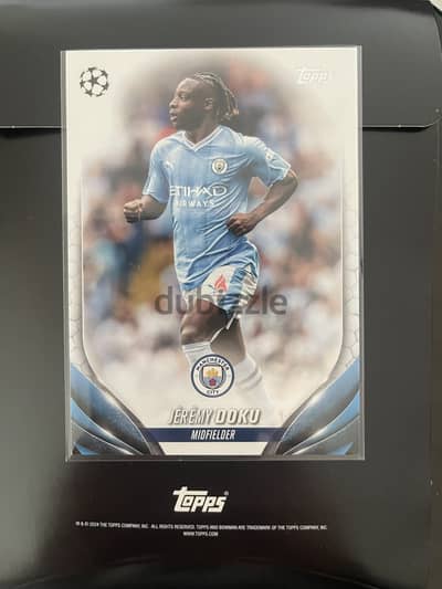 2024 Topps Soccer Trading Card - Manchester City Jeremy Doku #14