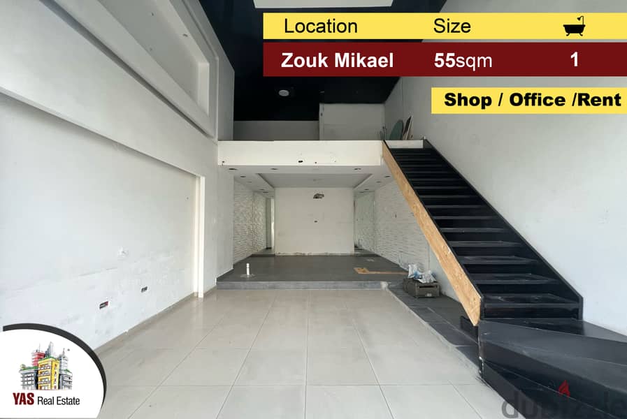 Zouk Mikael 55m2 | 30m2 Mezzanine | Shop / Office | Rent | EH | 0