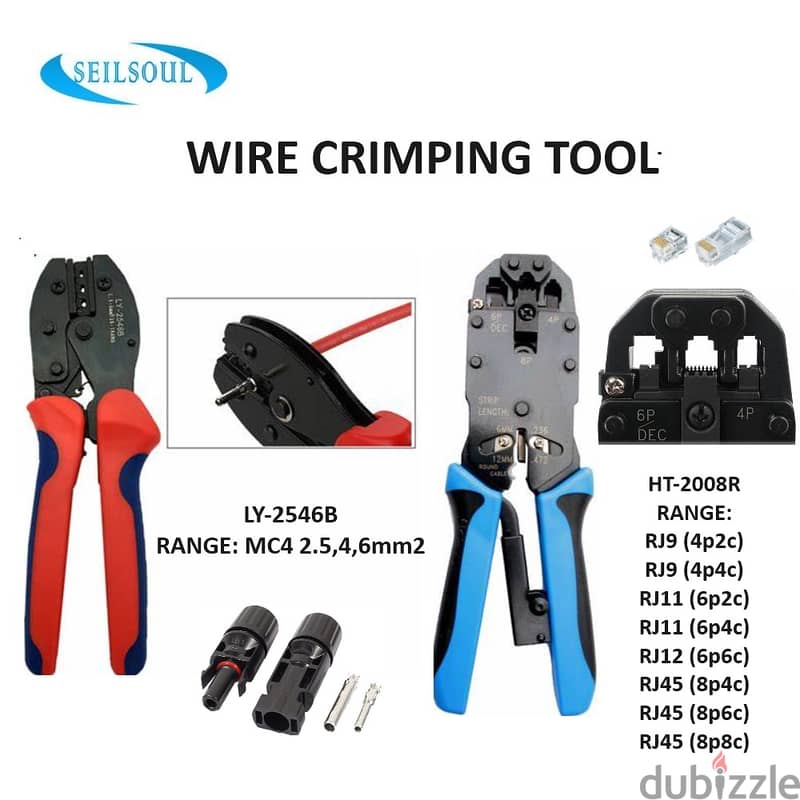 Crimping Tools Embout - Crimping tools RJ45, Crimping Tools MC4 3