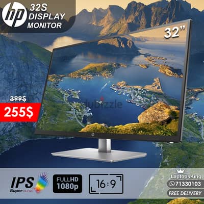 HP 32S DISPLAY MONITOR 1920x1080 32" IPS MONITOR