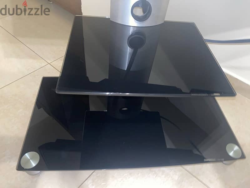 Stylish Black Glass and Metal TV Cabinet - Excellent Condition 6