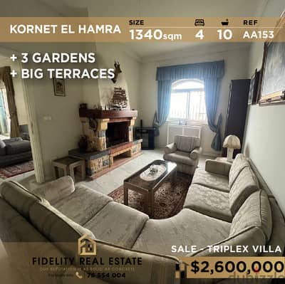 Villa triplex for sale in Kornet El Hamra AA153