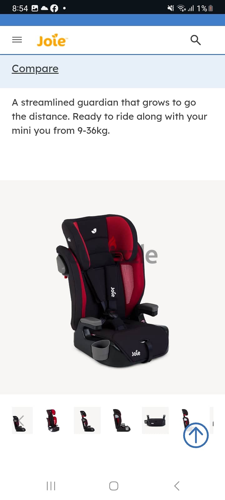 Joie carseat free delivery from 1 year til12 3 in 1 with boosterكارسيت 3