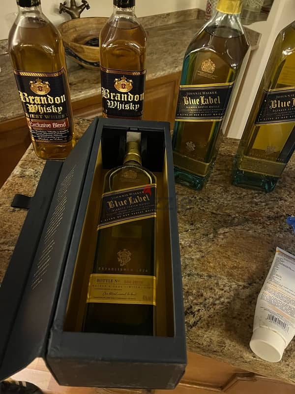 3 bottles blue label limited edition 0