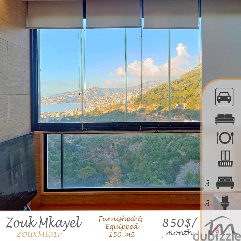 Zouk Mikayel | Furnished/Equipped 3 Bedrooms Apart | Open View | Catch 0