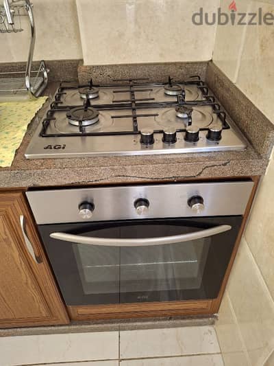 AGI mounted oven and top gaz burner