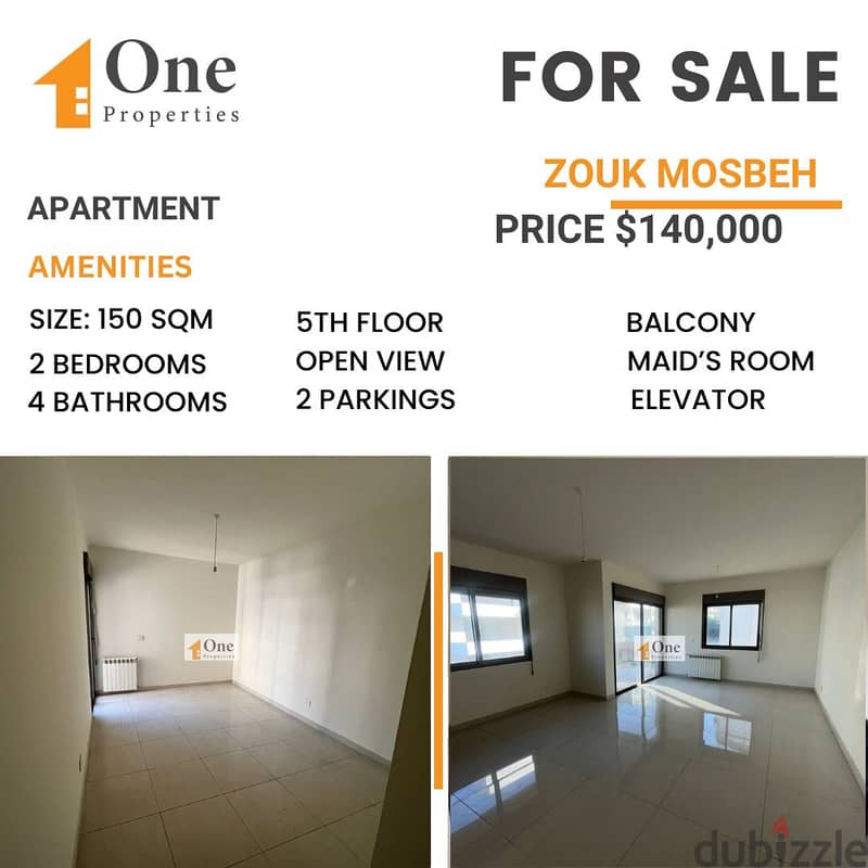 APARTMENT FOR SALE IN ZOUK MOSBEH 0