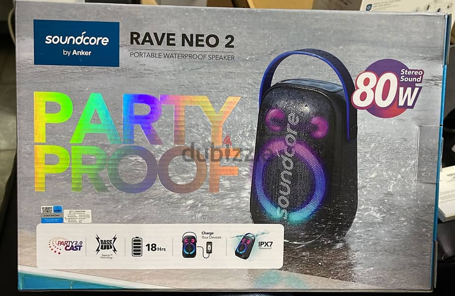 Anker soundcore rave neo 2 80w  amazing & best offer 0