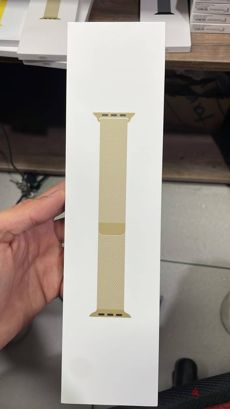 Original band gold milanese loop stainless steel Apple Watch 45mm ori 0