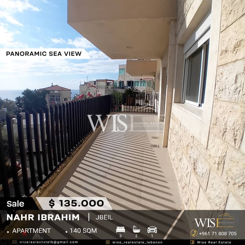  140 SQM Apartment with terrace for SALE in Nahr Ibrahim - Jbeil! 0