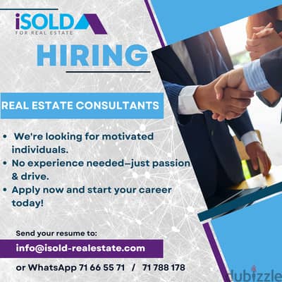 Looking for a real estate sales agents / consultants