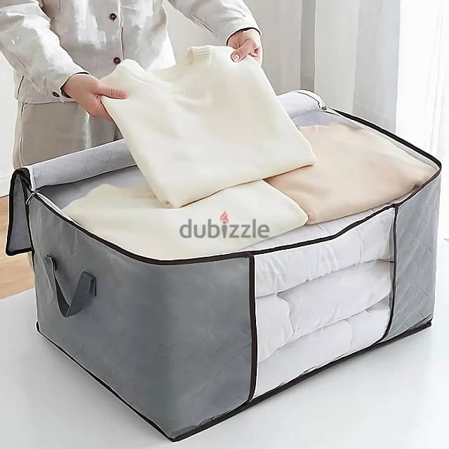 Foldable Storage Bag with Handles for Clothes & Bedding, Grey 6