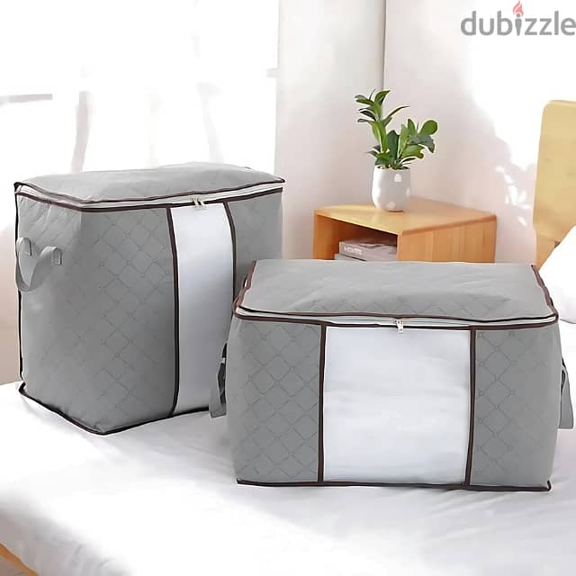 Foldable Storage Bag with Handles for Clothes & Bedding, Grey 7