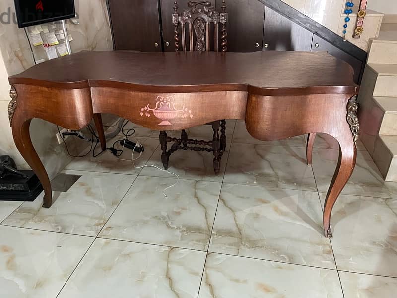 exceptional and rare antique desk with bronze 19th century 5