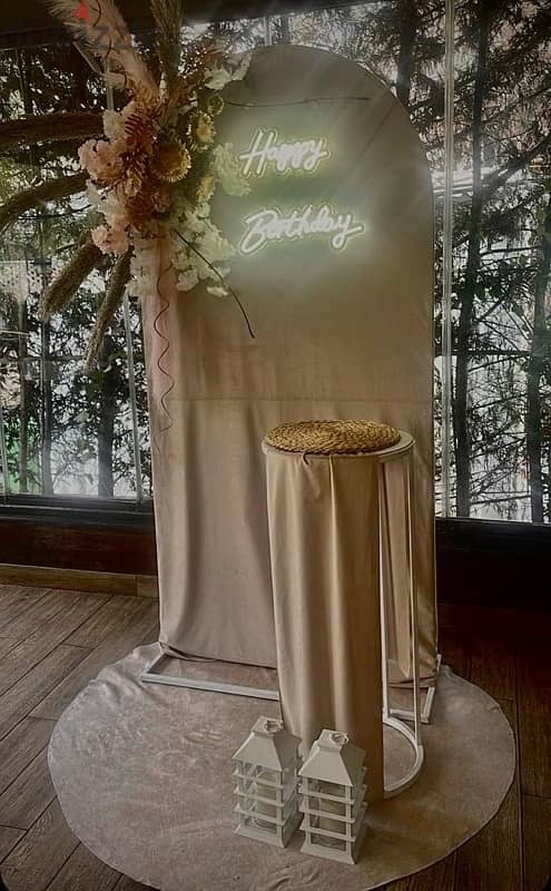 metal stand with high table for events ( birthday , wedding , etc. ) 0