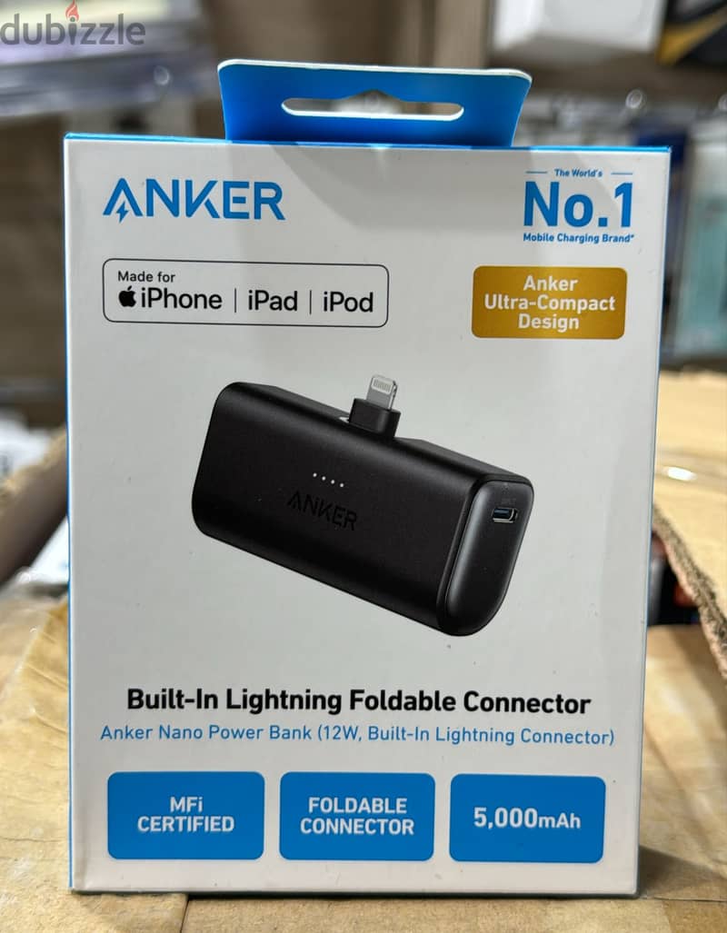 Anker Nano power bank 5,000mah (12w , built-in Lightning connector) e 0