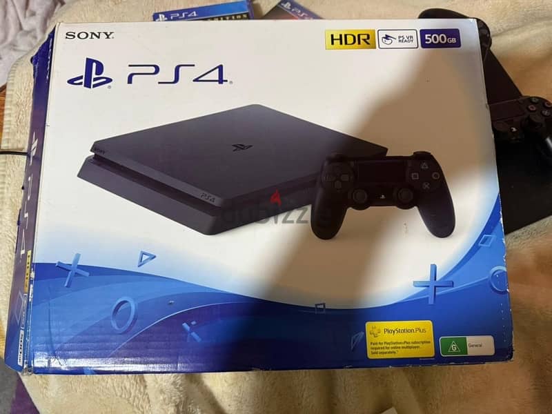 Ps4 slim 500jega بلايسيتشن 4 مع علبتها 0