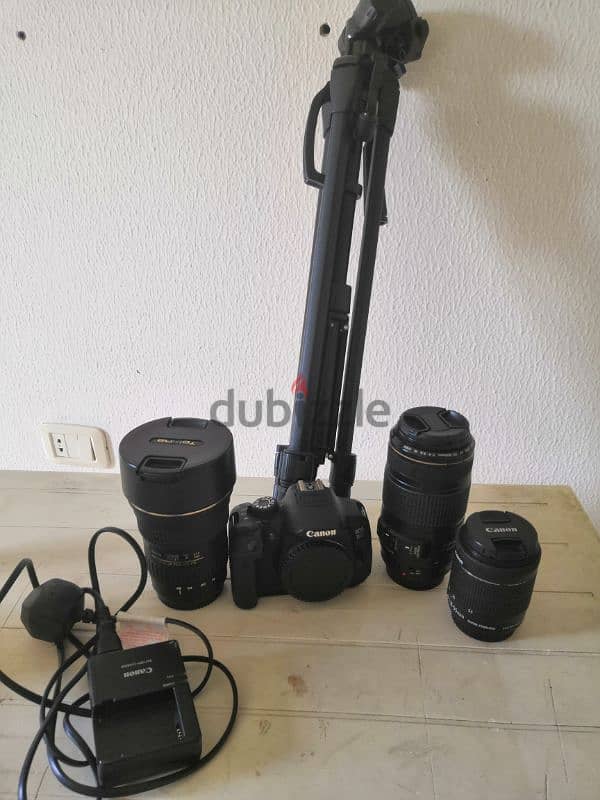 Canon 700D + lens and accessories. 2