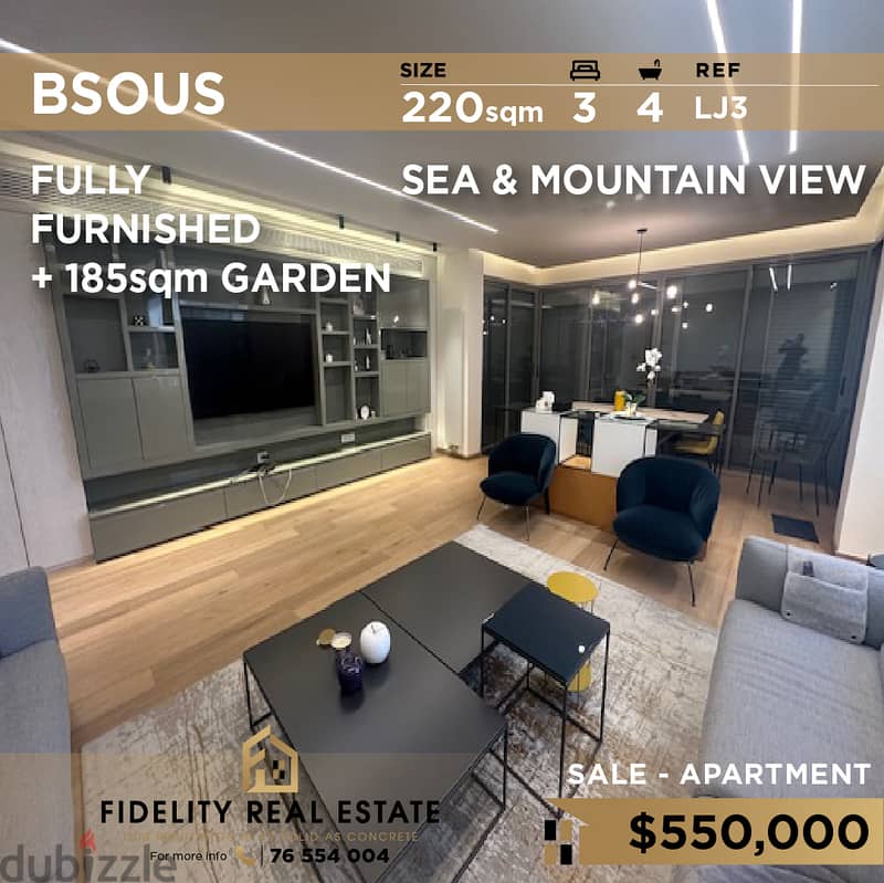 Apartment for sale in Bsous FURNISHED  LJ3 0