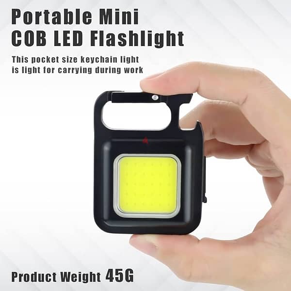 500LM Rechargeable LED Light, 30 COB, 4 Modes, Type-C Charging 5