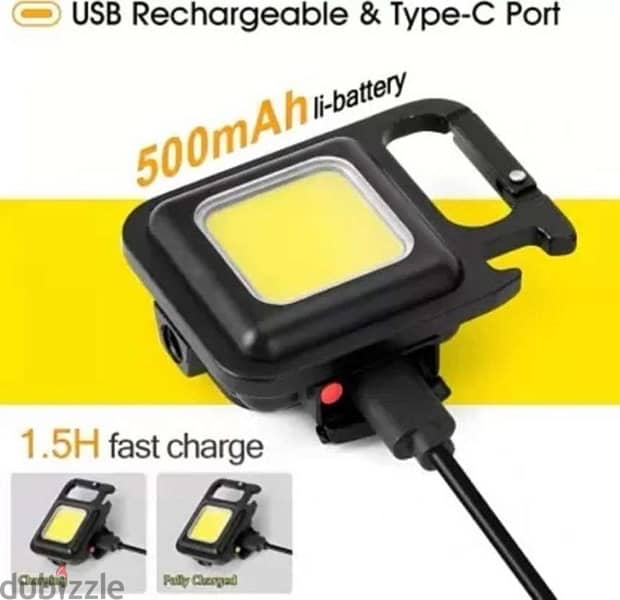 500LM Rechargeable LED Light, 30 COB, 4 Modes, Type-C Charging 7