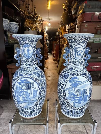 2 antique chinese dragon vase 90cmفاز انتيك صيني انتيك عدد ٢ حجم كبير