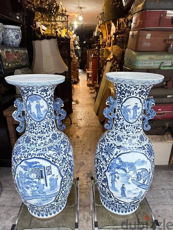 2 antique chinese dragon vase 90cmفاز انتيك صيني انتيك عدد ٢ حجم كبير 2